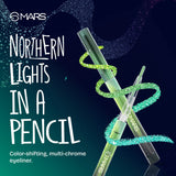MARS Northern Lights In A Pen Retractable Eyeliner (0.35gm) (01-SWEDISH AURORA) | Duo-Chrome Shimmer Effect | Long-Lasting | Water Restiant & Smudge-Resistant | Silky Smooth Glide | All Day Wear