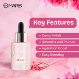 MARS Hydra Glow Primer for Face Makeup (30ml) | Nourishes Skin with Hyaluronic Acid, Argan oil, Aloevera Extract & Chamomile Water | Subtle Radiance | Dewy Base & Moisturization