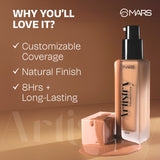 MARS Artistry Liquid Matte Foundation for Radiant Finish (30ml) (12-RICH COCOA) | Skincare Ingredients | Medium to High Coverage | Moisturizing | Long-Lasting & Lightweight Formula