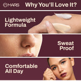 MARS Zero Blend Weightless Foundation for Makeup ( 30ml ) (03-CASHEW DELIGHT) | Lightweight & Long-Lasting | Matte Finish | Buildable Coverage | Sweat-Proof | Hydrating Formula
