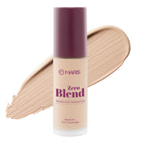 MARS Zero Blend Weightless Foundation for Makeup ( 30ml ) (04-ALMOND BUTTER) | Lightweight & Long-Lasting | Matte Finish | Buildable Coverage | Sweat-Proof | Hydrating Formula