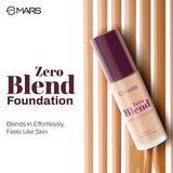 MARS Zero Blend Weightless Foundation for Makeup ( 30ml ) (05-BISCOTTI BLISS) | Lightweight & Long-Lasting | Matte Finish | Buildable Coverage | Sweat-Proof | Hydrating Formula