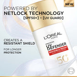 L’Oreal Paris Uv Defender Invisible Resist Daily Sunscreen SPF50+ PA++++ Lightweight, 30 ml