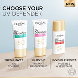 L’Oreal Paris Uv Defender Invisible Resist Daily Sunscreen SPF50+ PA++++ Lightweight, 30 ml