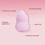 JAQULINE USA Makeup Blender Sponge Pear Shape for Foundation Concealer Blending Soft Latex Free Beauty Sponge Flawless Finish Airbrush Makeup Tool Wet Dry Use Pack of 2