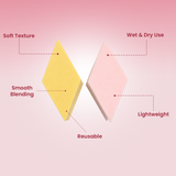 JAQULINE USA Makeup Sponge Rhombus Shape Foundation Blender Set Soft Latex Free Multi Use Beauty Sponges for Liquid Cream Powder Flawless Finish Reusable Pack of 8