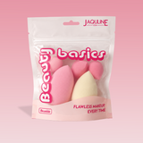 JAQULINE USA Makeup Blender Sponge Set Mixed Shapes Foundation Concealer Blending Soft Latex Free Beauty Sponges Flawless Airbrush Finish Wet Dry Use Reusable Pack of 5