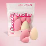JAQULINE USA Makeup Blender Sponge Set Mixed Shapes Foundation Concealer Blending Soft Latex Free Beauty Sponges Flawless Airbrush Finish Wet Dry Use Reusable Pack of 5