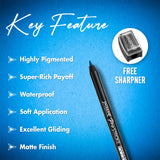 Jaquline USA Pro Stroke Intense Gel Kajal Classic Blue 1.2g|Smudge Proof |Long Lasting |Waterproof| Enriched with Vitamin E