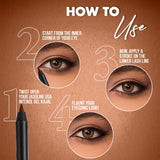 Jaquline USA Pro Stroke Intense Gel Kajal Super Brown 1.2 g |Smudge Proof |Long Lasting |Waterproof| Enriched with Vitamin E