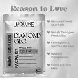 Jaquline USA Diamond GLO Facial Kit – Radiance, Hydration & Youthful Glow (42 g)