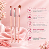 Jaquline USA Lip & Eye Makeup Brush Kit, Set of 3, Eyeshadow, Blending & Lip/Eyeliner Brushes