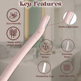 JAQULINE USA Face Razor for Women, Dermaplaning Tool for Eyebrows & Peach Fuzz, Pack of 3