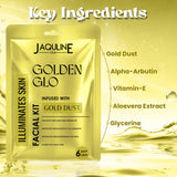 Jaquline USA Golden Glo Gold Dust Facial Kit â€“ Brightening & Anti-Ageing Care (42g)