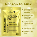 Jaquline USA Golden Glo Gold Dust Facial Kit â€“ Brightening & Anti-Ageing Care (42g)