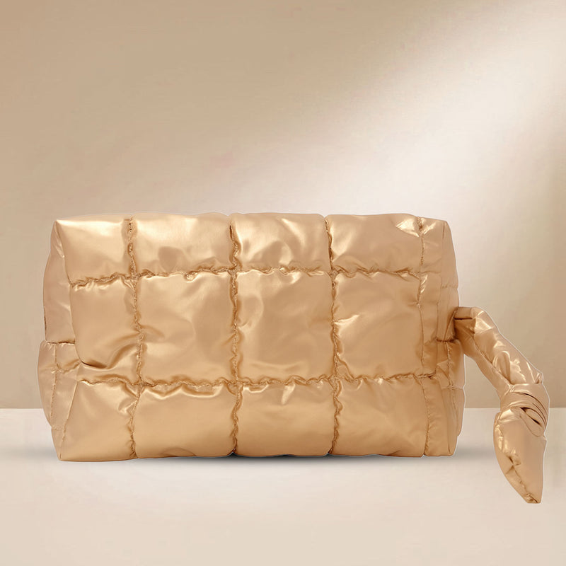 Jaquline USA Quilted Makeup Pouch (Gold)