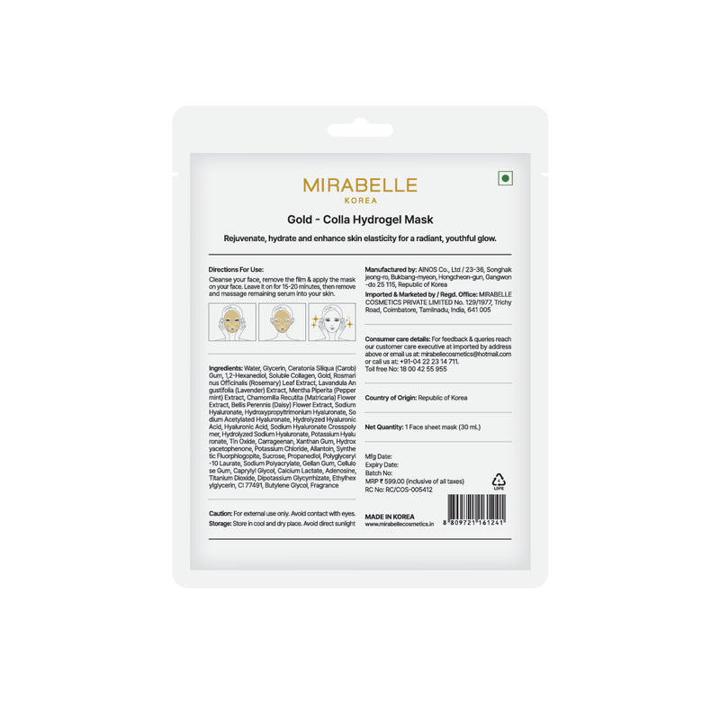 Mirabelle Korea Gold - Colla Hydrogel Mask