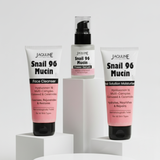 JAQULINE USA Snail Mucin Radiance & Hydration skin care kit | Face Cleanser, Power Serum & Moisturizer Set | Hydrating Face Care Kit | Barrier Repair & Glow Boost | Gift for Her & Him