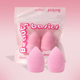 JAQULINE USA Makeup Blender Sponge Slanted Cut for Foundation Concealer Contour Blending Soft Latex Free Beauty Sponge Flawless Finish Wet Dry Use Reusable Makeup Sponge Pack of 2