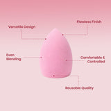 JAQULINE USA Makeup Blender Sponge Slanted Cut for Foundation Concealer Contour Blending Soft Latex Free Beauty Sponge Flawless Finish Wet Dry Use Reusable Makeup Sponge Pack of 2
