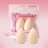 JAQULINE USA Makeup Blender Sponge Tear Drop Shape for Foundation Concealer BB Cream Powder Flawless Airbrush Finish Soft Latex Free Reusable Wet Dry Use Beauty Sponge Pack of 2