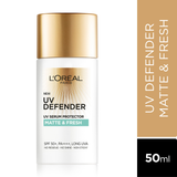 L’Oréal Paris UV Defender Serum Protector Sunscreen SPF 50 PA+++, Matte & Fresh, 50 ml | Lightweight Matte Sunscreen For Oily Skin | UVA & UVB Protection, 50 ml