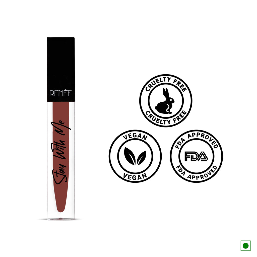 RENEE Stay With Me Matte Lip Color - Play Of Clay, 5ml