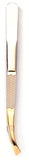 Basicare Stainless Steel Gold Precision Ground Curved Slant Tip Tweezer For Women And Men.Tweezer For Ingrown Hair, Plucking Daily Beauty Tool.