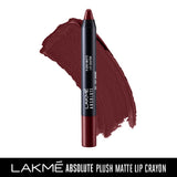 Lakme Absolute Plush Matte Lip Crayon 303 Foxy Brown, 2.8 g