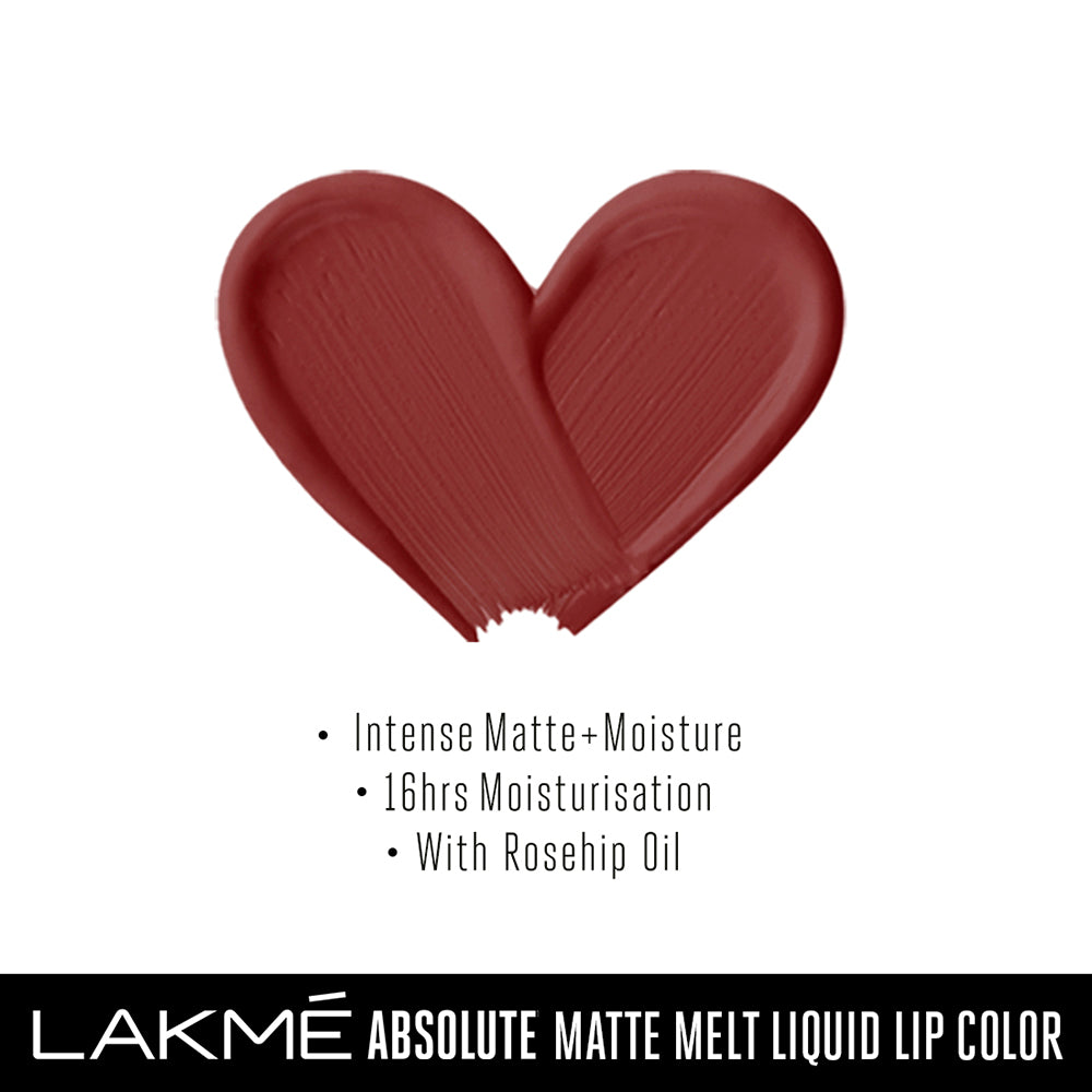 Lakmé Absolute Matte Melt Liquid Lip Color, Mocha Shot, 6 ml