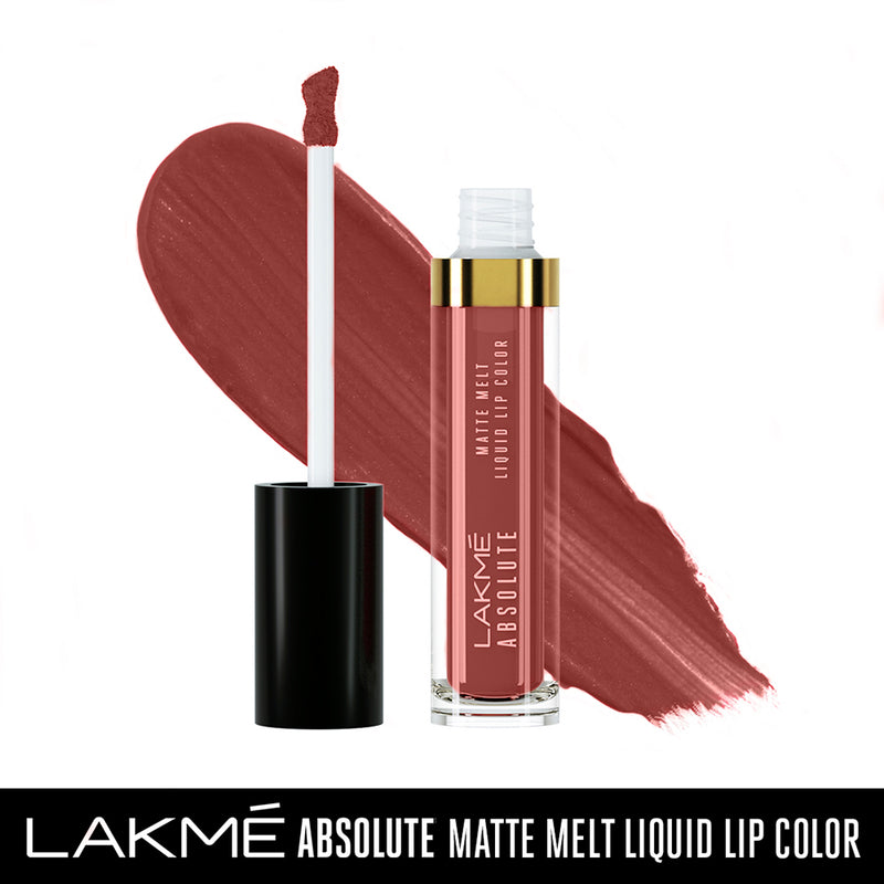 Lakmé Absolute Matte Melt Liquid Lip Color, Brown Tan, 6 ml