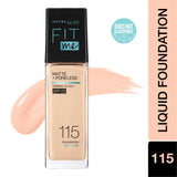 Maybelline New York Fit Me Matte + Poreless Liquid Foundation, 115 Ivory | Matte Foundation | Oil Control Foundation | Foundation With SPF, 30 ml