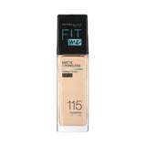Maybelline New York Fit Me Matte + Poreless Liquid Foundation, 115 Ivory | Matte Foundation | Oil Control Foundation | Foundation With SPF, 30 ml