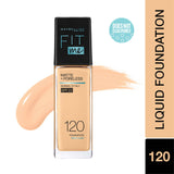 Maybelline New York Fit Me Matte + Poreless Liquid Foundation, 120 Classic Ivory | Matte Foundation | Oil Control Foundation | Foundation With SPF, 30 ml