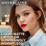 Maybelline New York Sensational Liquid Matte Lipstick 03 Flush It Red, 7G.