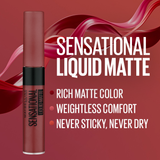 Maybelline New York Sensational Liquid Matte Lipstick, 21 Nude Nuance, 7ml - Liquid Lipstick Shades Delivering Intense Matte Color Effect