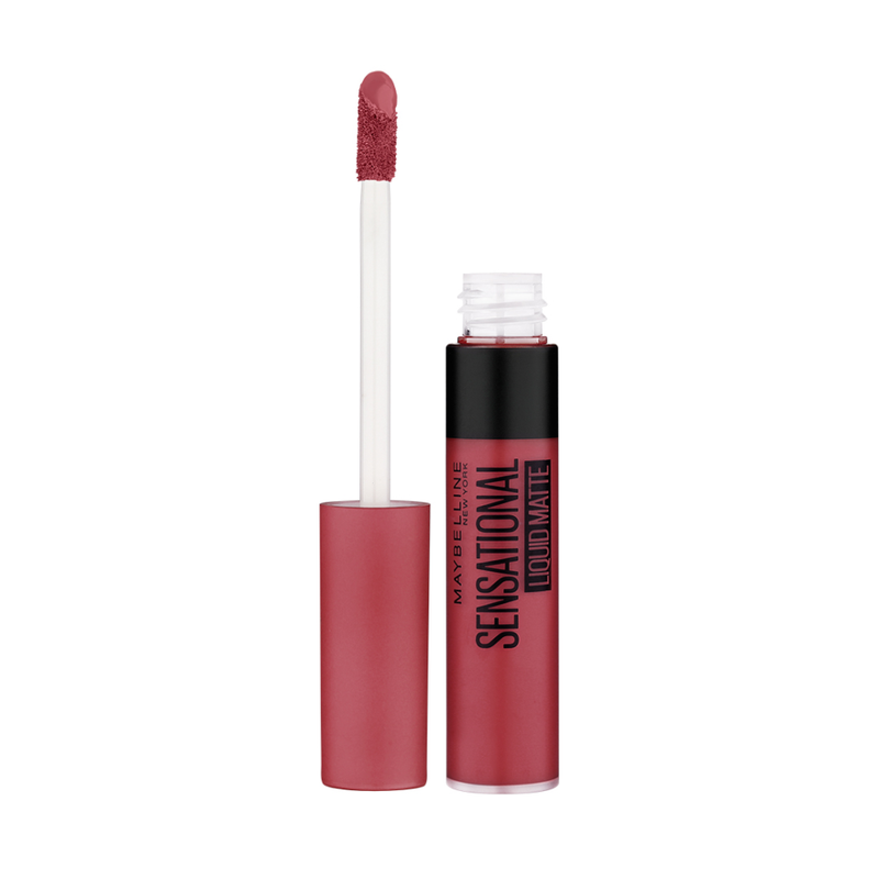 Maybelline New York Sensational Liquid Matte Lipstick, 22 Peach Addict, 7ml - Liquid Lipstick Shades Delivering Intense Matte Color Effect