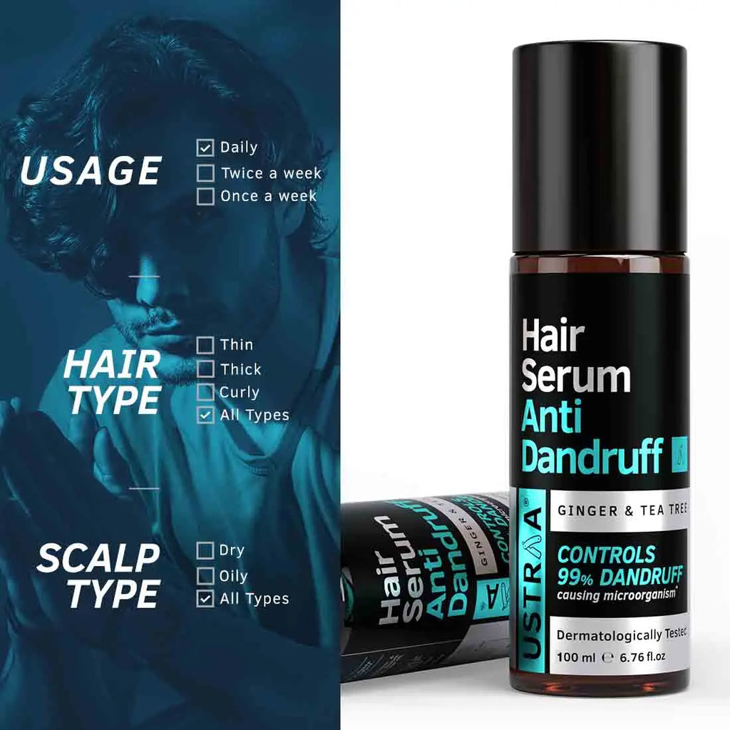 Ustraa Anti Dandruff Kit Dandruff Hair Serum & Dandruff Shampoo For Men  - Pack 2 | eBay