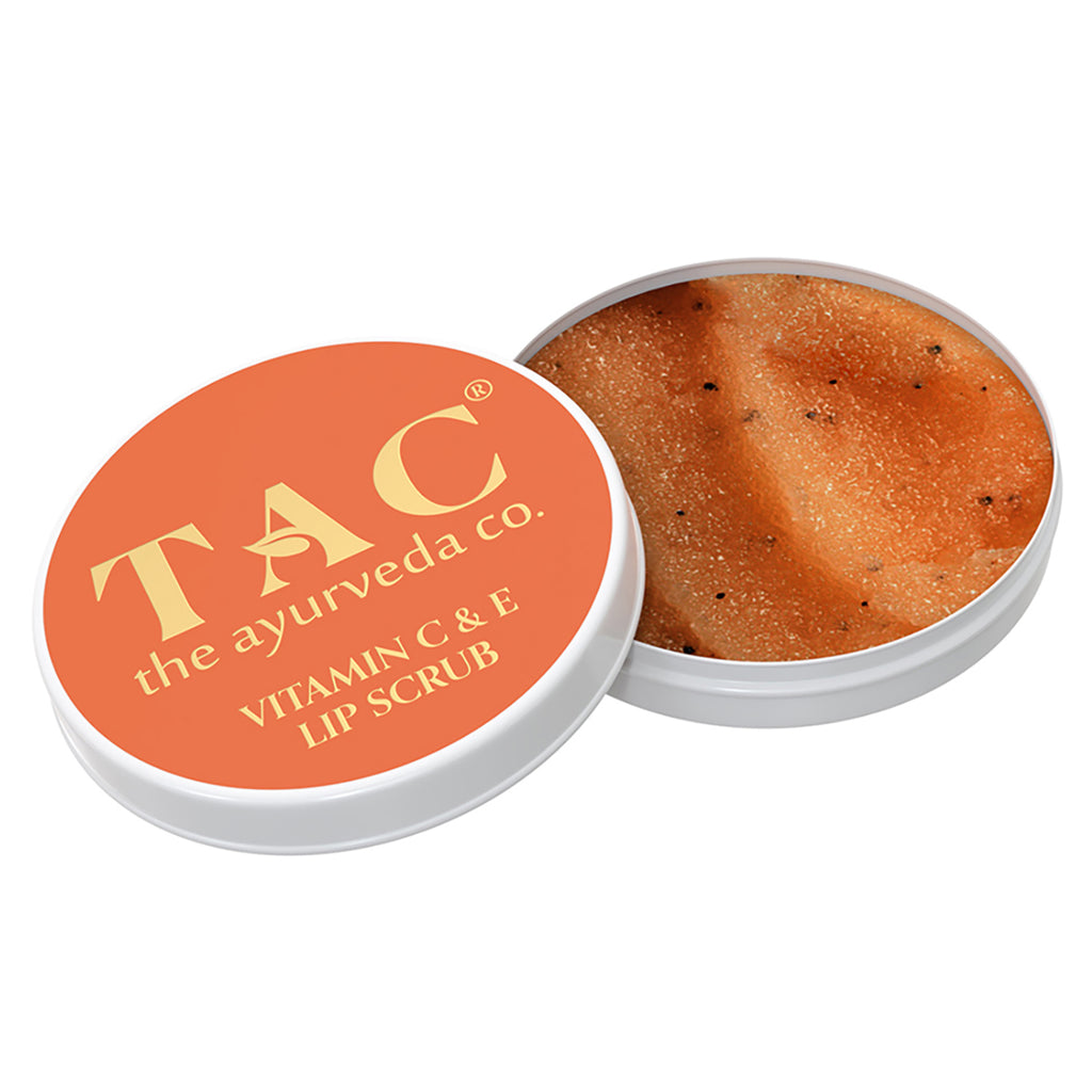 T.A.C - The Ayurveda Co. Vitamin C & E Lip Scrub | Power of Orange and Cocoa Butter | Intense Moisturization | Reduce Lip Pigmentation - 20g