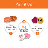 T.A.C - The Ayurveda Co. Vitamin C & E Lip Scrub | Power of Orange and Cocoa Butter | Intense Moisturization | Reduce Lip Pigmentation - 20g