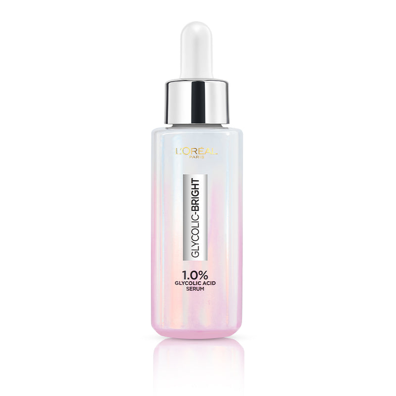 L'Oreal Paris Glycolic Bright Skin Brightening Serum, 30ml | 1% Glycolic Acid Serum for Dark Spots, Pigmentation & Uneven Skin Tone