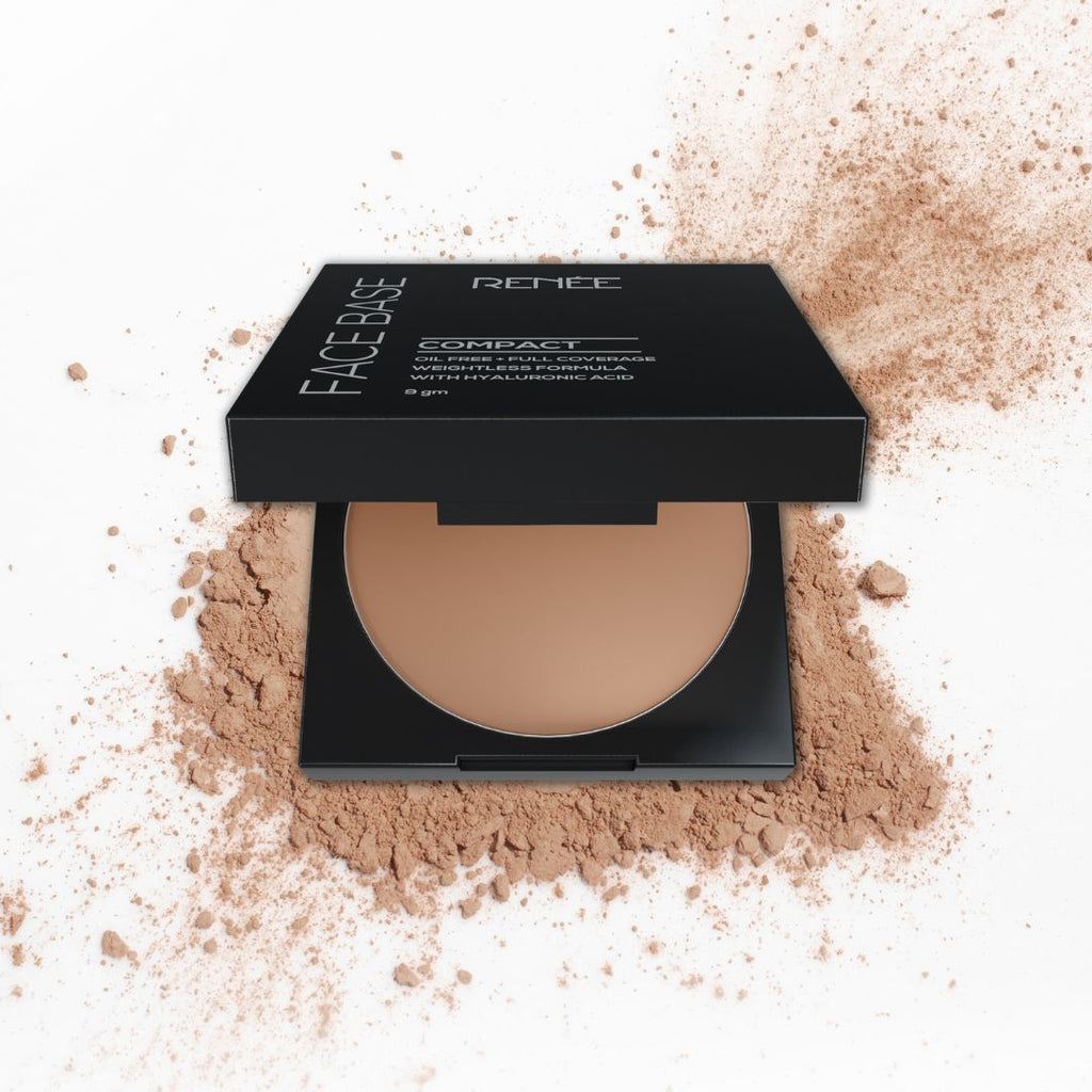 RENEE Face Base Compact - Almond Beige, 9gm