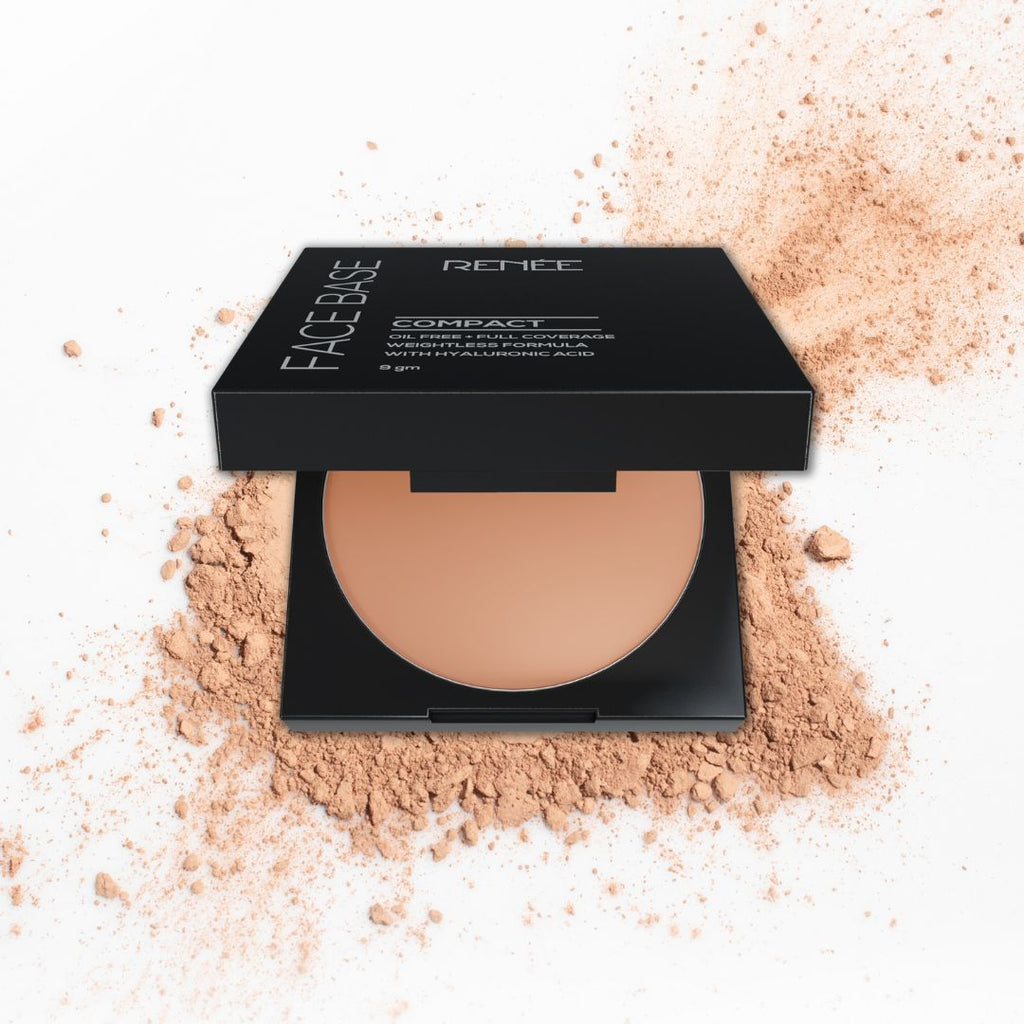 RENEE Face Base Compact - Chestnut Beige, 9gm