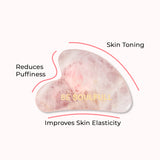 Be Soulfull Rose Quartz Gua Sha - Natural Face Massaging Stoner for firm and glowing skin | For Men & Women | 1 Unit